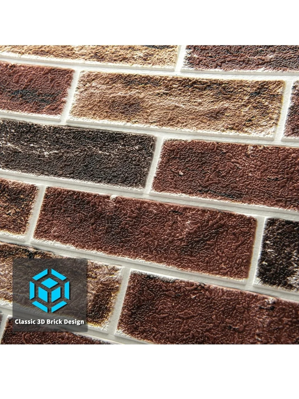 Brick Accent Peel-and-Stick Wallpaper Panel in Red and Tan